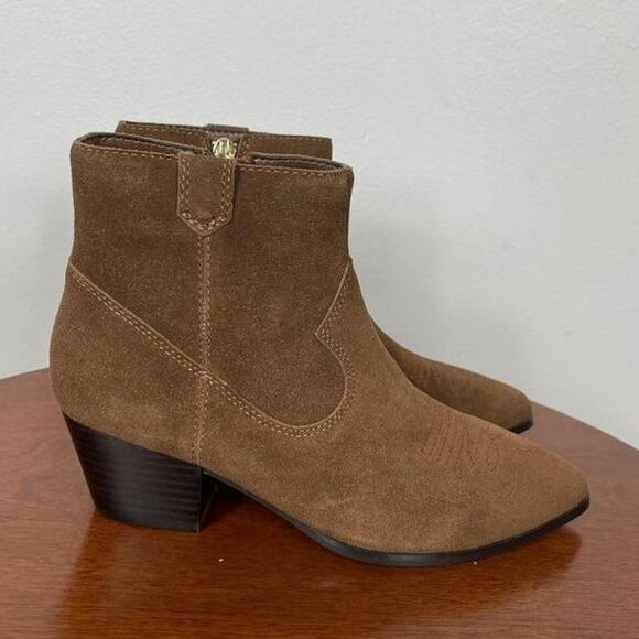 New Villa Rouge Willie Ankle Booties in Russet Suede Women's Size 5.5 - Picture 5 of 10
